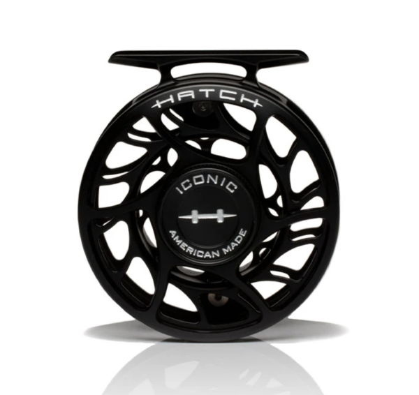 Hatch Iconic 3 Plus Fly Reel Black Silver Back